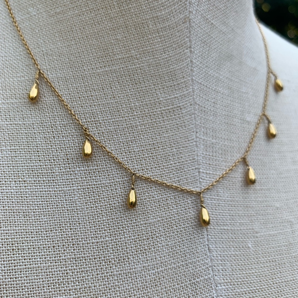 Beaded Teardrop Fringe Necklace - Picture 4 of 13